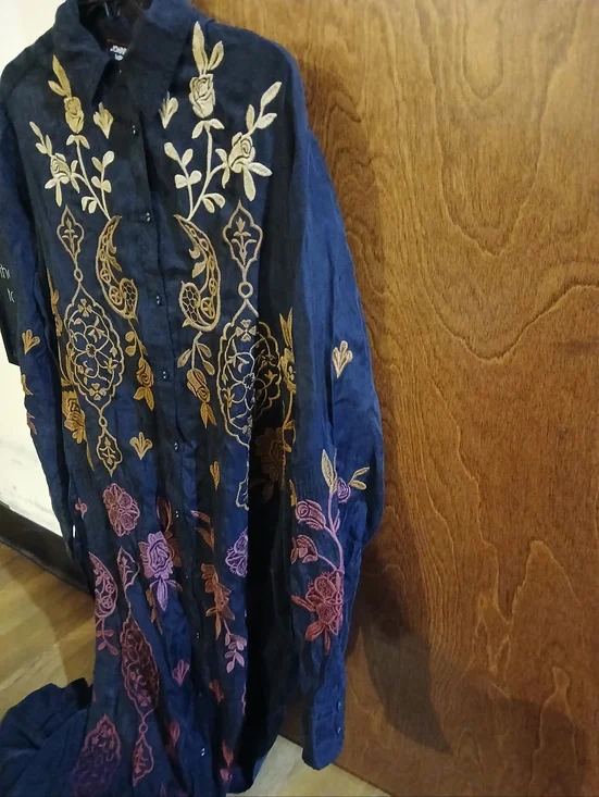 NWT/ JOHNNY WAS WORKSHOP 'KIANA' silk shirt dress - Picture 4 of 9